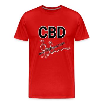 CBD - T-shirt bio Premium Homme - rouge - Devant - Damien (186cm)