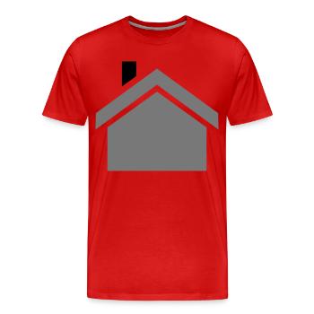 house - Men's Premium Organic T-Shirt - red - Front - Damien (186cm)