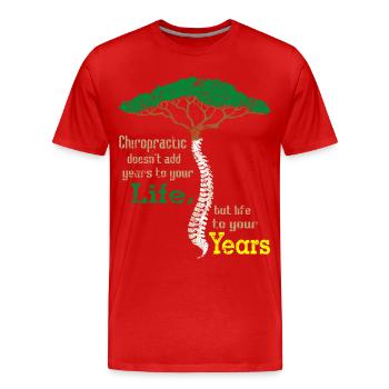 Médecin de massage chiropracteur rachis osseux - T-shirt bio Premium Homme - rouge - Devant - Damien (186cm)