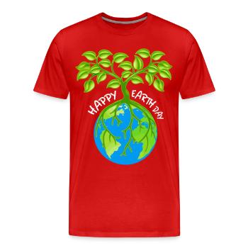 Umweltfreundlicher Erdfreund T-Shirt - Männer Premium Bio T-Shirt - Rot - Vorne - Damien (186cm)