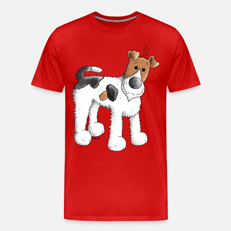 Foxterrier - Fox Terrier - Hund - Männer Premium Bio T-Shirt - Rot