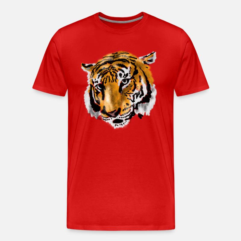 Tiger - Männer Premium Bio T-Shirt - Rot