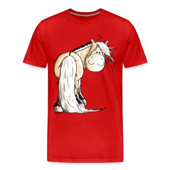 Goldiger Norweger - Fjordpferd - Männer Premium Bio T-Shirt - Rot - Vorne - Damien (186cm)
