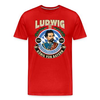 KÖNIG LUDWIG VON BAYERN - Männer Premium Bio T-Shirt - Rot - Vorne - Damien (186cm)