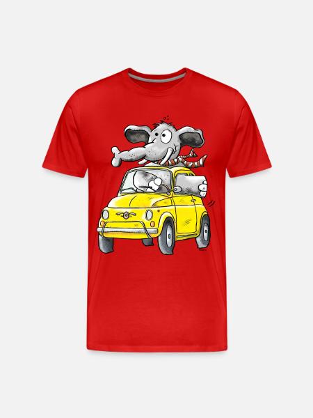 Elephant Voiture - Oldtimer - T-shirt bio Premium Homme - rouge