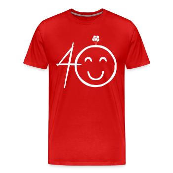 40th Birthday - Men's Premium Organic T-Shirt - red - Front - Damien (186cm)