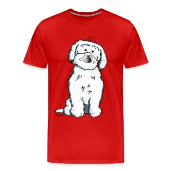 Bichon Maltaise Chien - T-shirt bio Premium Homme - rouge - Devant - Damien (186cm)