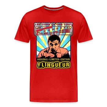 les cons ça ose tout lino ventura - T-shirt bio Premium Homme - rouge - Devant - Damien (186cm)