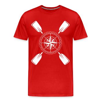 Kajak Paddel Kompass - Männer Premium Bio T-Shirt - Rot - Vorne - Damien (186cm)