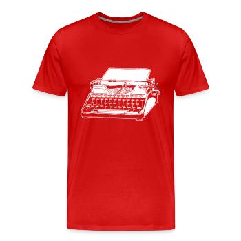 Machine à écrire - T-shirt bio Premium Homme - rouge - Devant - Damien (186cm)