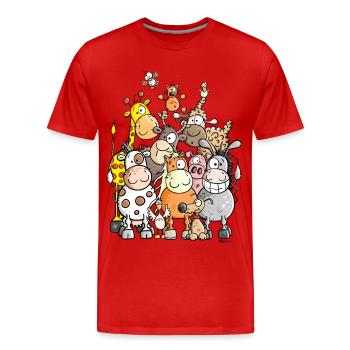 Tas géant de l'animal - T-shirt bio Premium Homme - rouge - Devant - Damien (186cm)