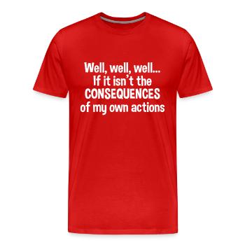 Paroles drôles - T-shirt bio Premium Homme - rouge - Devant - Damien (186cm)