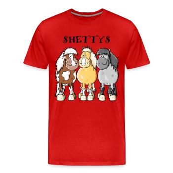 Shetlandpony Trio - Männer Premium Bio T-Shirt - Rot - Vorne - Damien (186cm)