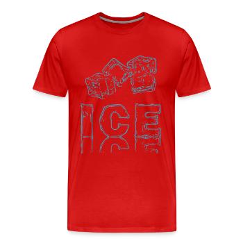 Eiswürfel Würfelkunst - Männer Premium Bio T-Shirt - Rot - Vorne - Damien (186cm)