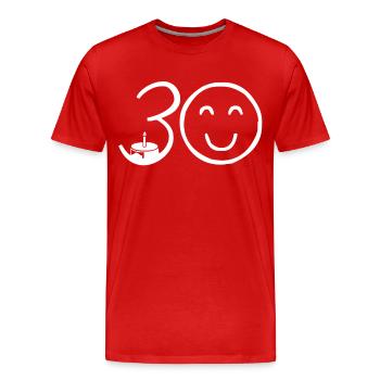 30th Birthday - Men's Premium Organic T-Shirt - red - Front - Damien (186cm)