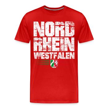 Nordrhein Westfalen - NRW - Nordrhein-Westfalen - Männer Premium Bio T-Shirt - Rot - Vorne - Damien (186cm)