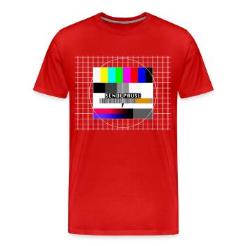 Test image broadcast break 80s 90s party costume - Men's Premium Organic T-Shirt - red - Front - Damien (186cm)