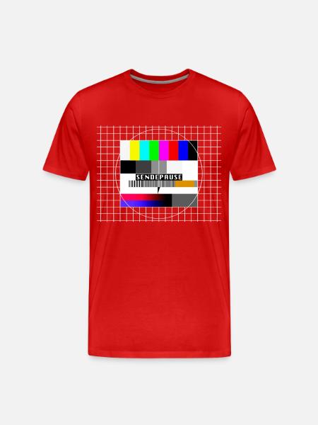 Test billede broadcast pause 80'erne 90'erne part kostume - Herre Premium T-shirt økologisk - rød