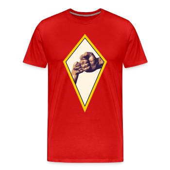 Père et fils Faust - T-shirt bio Premium Homme - rouge - Devant - Damien (186cm)