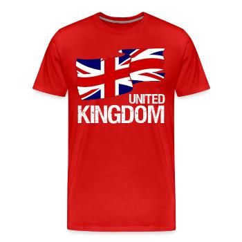 Drapeau britannique Union Jack - Design - T-shirt bio Premium Homme - rouge - Devant - Damien (186cm)