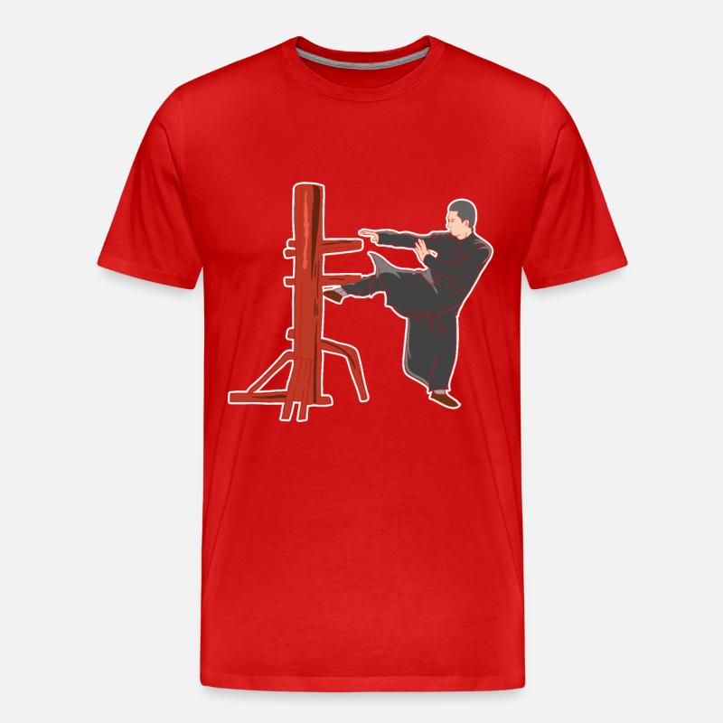 Wing Chun Kampfpose - Männer Premium Bio T-Shirt - Rot