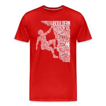 Mountaineers Boulder Climbers Climbing Rock Face - Men's Premium Organic T-Shirt - red - Front - Damien (186cm)