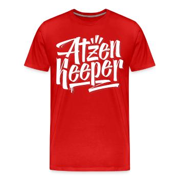 Atzen Keeper / MC Bogy / Berlin Crime - Männer Premium Bio T-Shirt - Rot - Vorne - Damien (186cm)