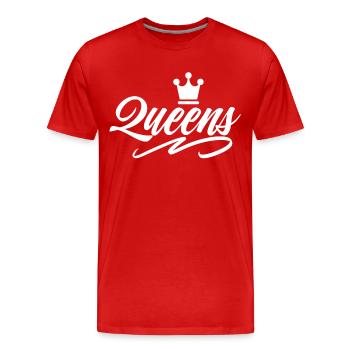 Queens - Men's Premium Organic T-Shirt - red - Front - Damien (186cm)