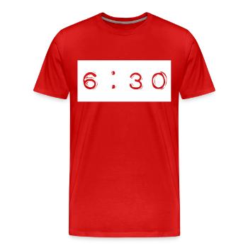 6:30 - T-shirt bio Premium Homme - rouge - Devant - Damien (186cm)