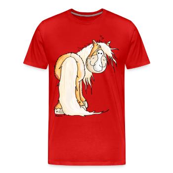 Goldiger Haflinger - Männer Premium Bio T-Shirt - Rot - Vorne - Damien (186cm)