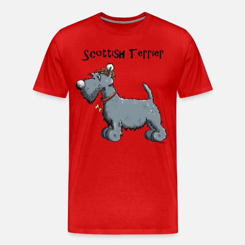 Silvius der Scottish Terrier - Männer Premium Bio T-Shirt - Rot