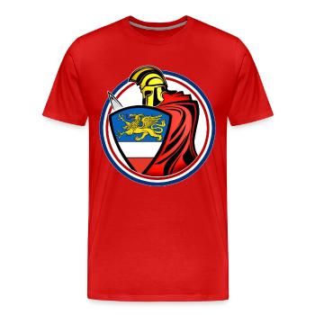 Rostock Schwertkämpfer - Männer Premium Bio T-Shirt - Rot - Vorne - Damien (186cm)