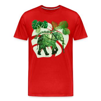 Jungle - Elephant - Loxodonta cyclotis - Men's Premium Organic T-Shirt - red - Front - Damien (186cm)