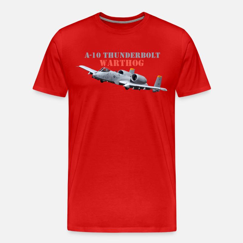 A-10 Thundertbolt - Männer Premium Bio T-Shirt - Rot
