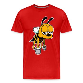 Arbeits-Biene - Männer Premium Bio T-Shirt - Rot - Vorne - Damien (186cm)