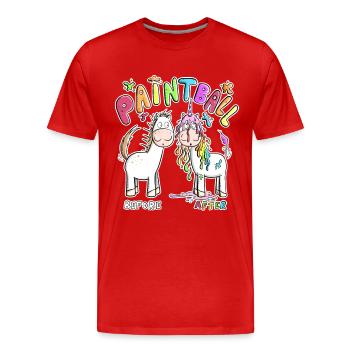 Paintball - T-shirt bio Premium Homme - rouge - Devant - Damien (186cm)