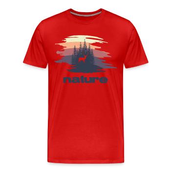 Nature - Männer Premium Bio T-Shirt - Rot - Vorne - Damien (186cm)