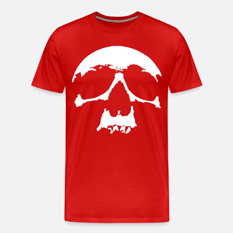 skull - Männer Premium Bio T-Shirt - Rot
