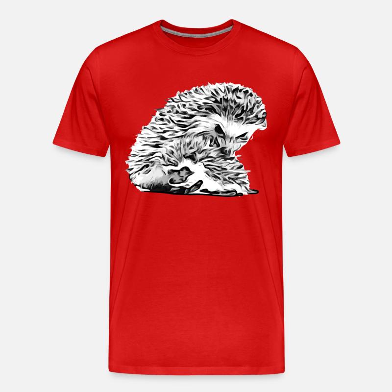Maman hérisson avec bébé hérisson - T-shirt bio Premium Homme - rouge