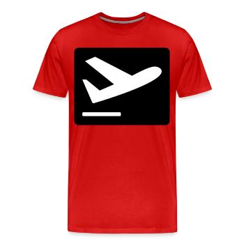 Airplane taking off - Men's Premium Organic T-Shirt - red - Front - Damien (186cm)