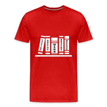 Lessing, Goethe, homme, Brecht, Hesse - T-shirt bio Premium Homme - rouge - Devant - Damien (186cm)