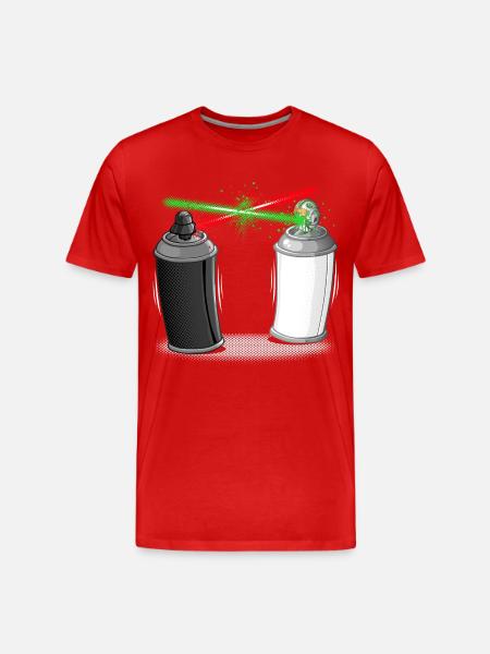 Graffiti wars - Männer Premium Bio T-Shirt - Rot