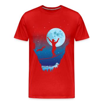 Moonlight slackline - Men's Premium Organic T-Shirt - red - Front - Damien (186cm)