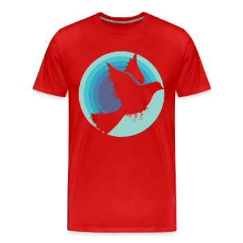 Friedenstaube - Männer Premium Bio T-Shirt - Rot - Vorne - Damien (186cm)