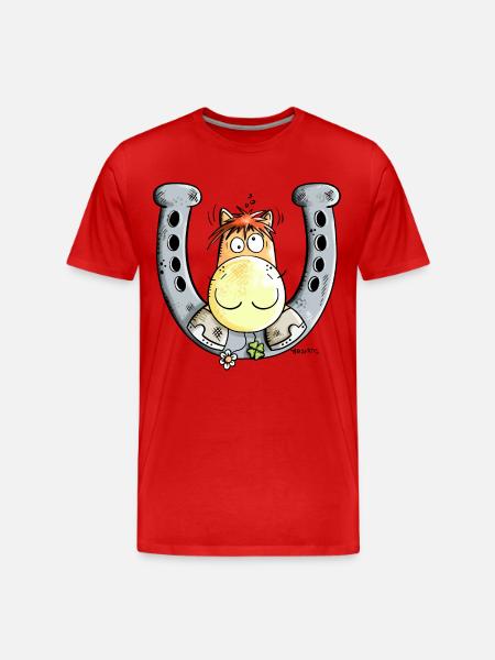 Lucky Horse - Men's Premium Organic T-Shirt - red