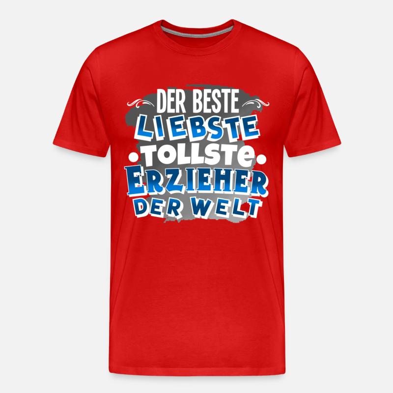 Erzieher - Männer Premium Bio T-Shirt - Rot