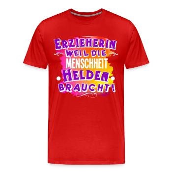 Erzieherin - Männer Premium Bio T-Shirt - Rot - Vorne - Damien (186cm)
