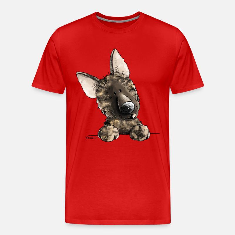 Lustiger Holländischer Schäferhund I Comic Hund - Männer Premium Bio T-Shirt - Rot