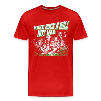 Faites du Rock'n'Roll Not War 2TONE - T-shirt bio Premium Homme - rouge - Devant - Damien (186cm)