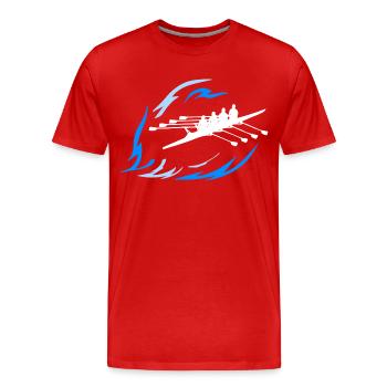 Rudersport - Doppel 4er - Männer Premium Bio T-Shirt - Rot - Vorne - Damien (186cm)
